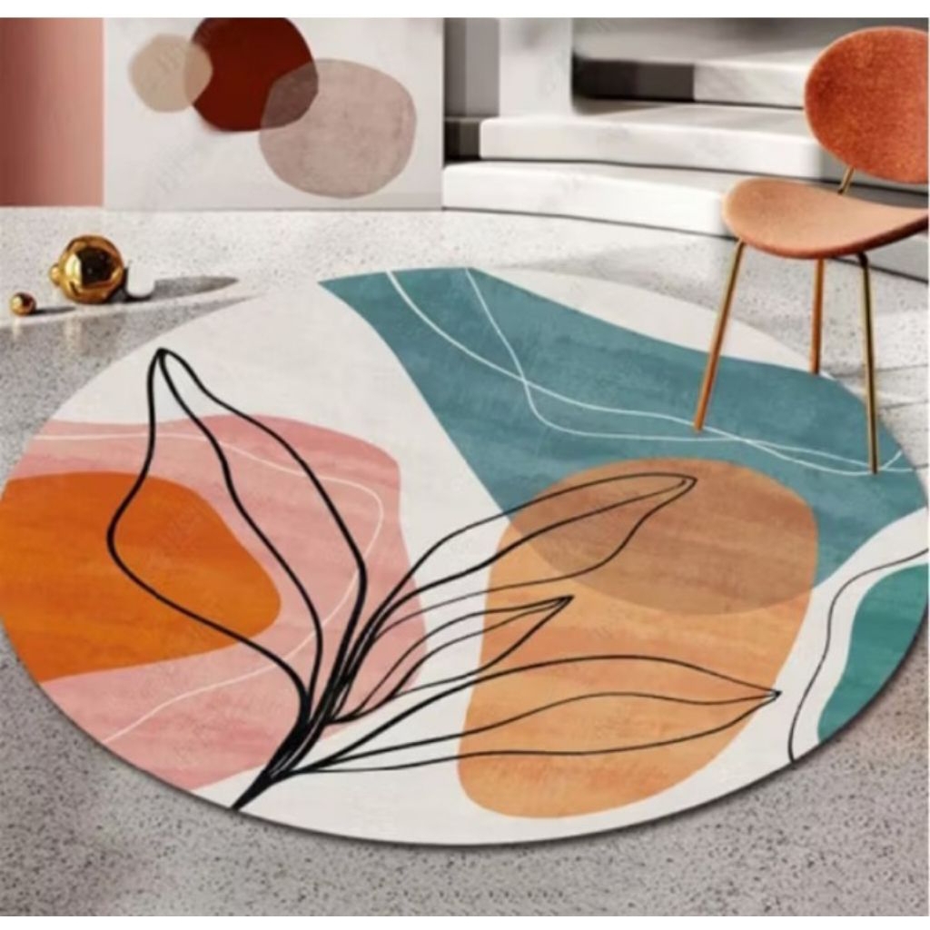 karpet bulat motif cocok ruang tamu dan ruang keluarga