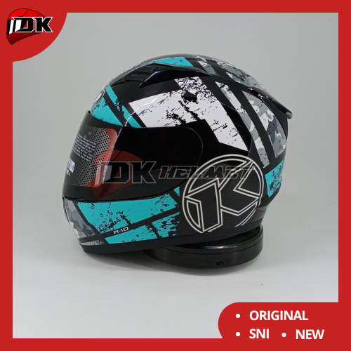 Helm KYT R10 Seri 3 Black Aqua Blue R-10 Full Face Biru Muda Toska ada Couple Half Galaxy Model Baru