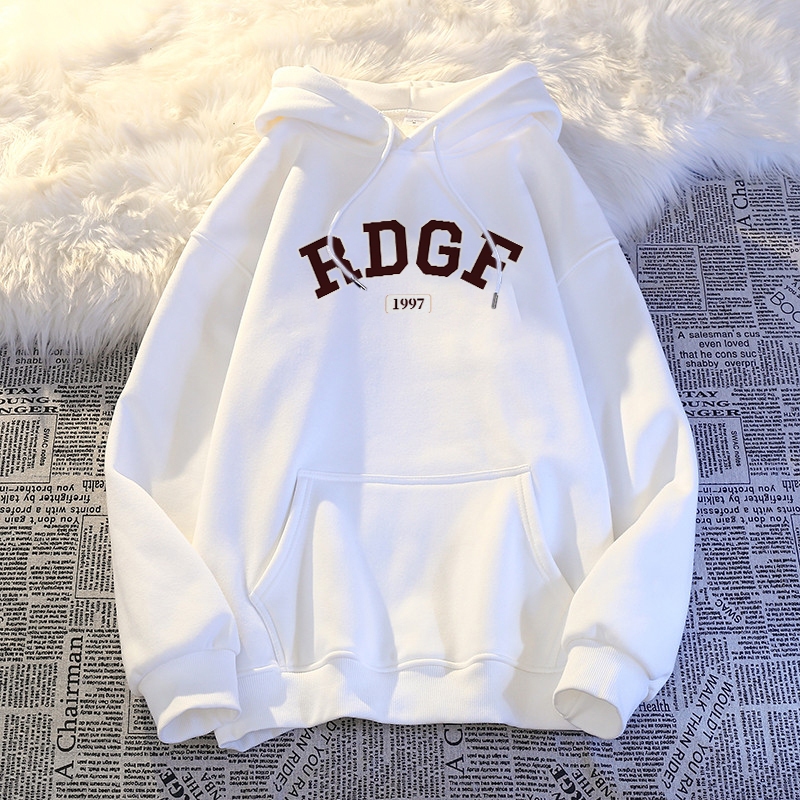 Po floret Sweater Hoodie Oversize Wanita Pencetakan Huruf Print Trendi Hoodie Wanita Tebal Premium O