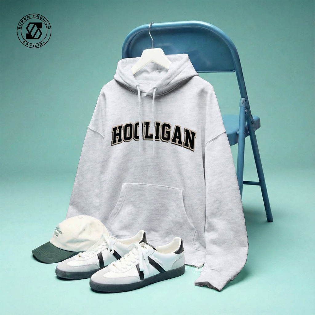 SS - Oversize Hoodie Wanita Dan Pria Hooligan Jumper Sweatshirt Korean Style Sweater Sporty Remaja D