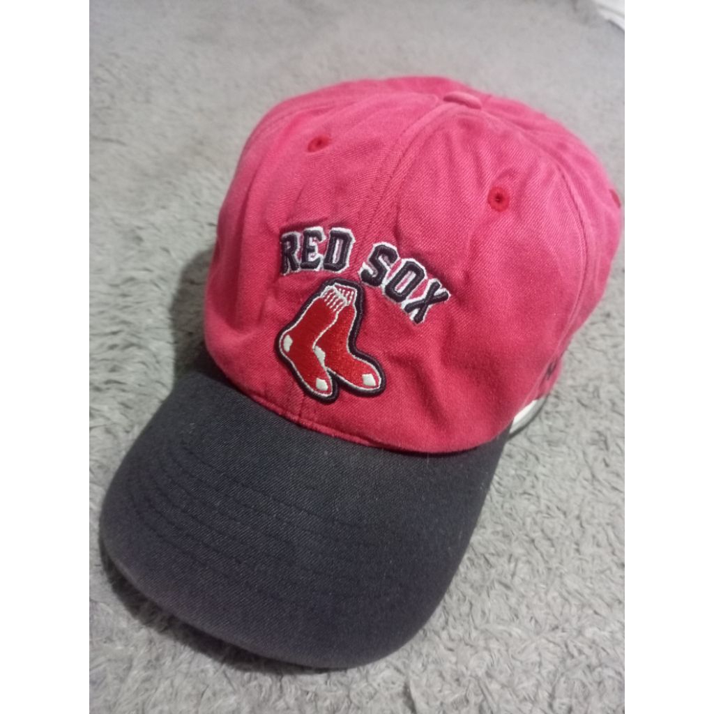 Original MLB Red Sox Topi Baseball Simple Caps Pria Wanita Dewasa