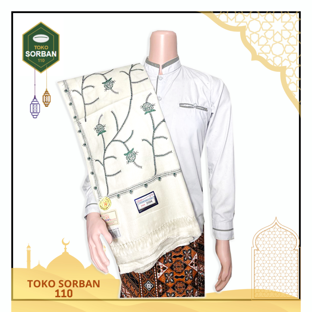 RIDA SORBAN KASHMIRI MOTIF BUNGA SORBAN HABIB UMAR
