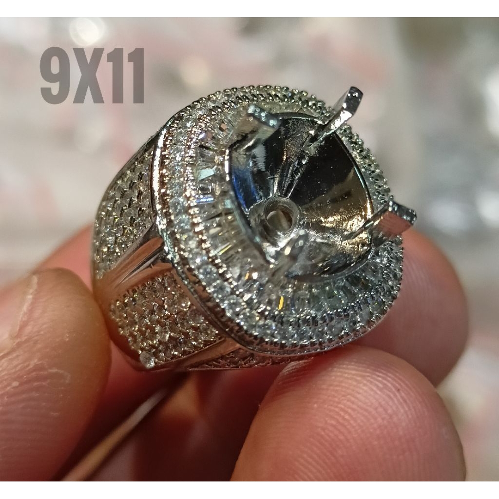 Cincin Ring Tever Microsetting/Emban Alfaka sufer Rasa Perak