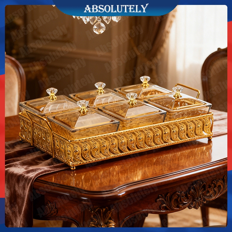 6In1 Toples Akrilik Aesthetic Toples Set Toples Mewah Toples Makanan Ringan Rumah Tangga Ringan Rak 