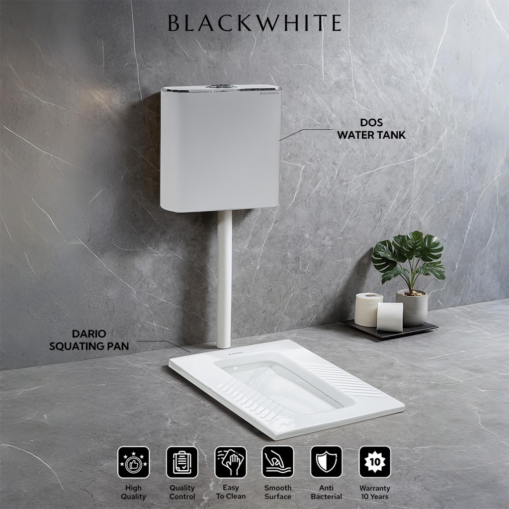 Kloset Jongkok Modern Flush Full 1 Set Dario Dos / Closet WC Toilet Jongkok Otomatis Dario Dos