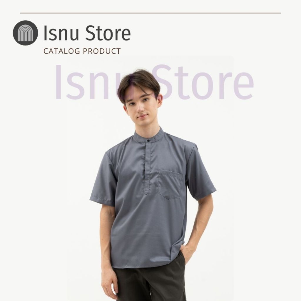"Baju Koko Pria Lengan Pendek Toyobo Premium Polos – Warna Navy/Abu Muda/Biru Muda/Olive/Putih | Kok