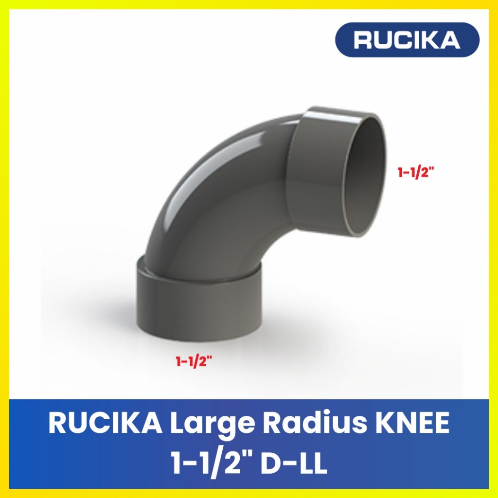 Rucika Large Radius Knee Elbow D / Keni Pipa Air Limbah Fitting Pipa PVC