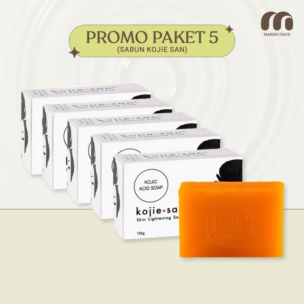 [PAKET 5 PCS] Kojie San Skin Lightening Soap 65gr  Sabun Pemutih Wajah & Badan BPOM | ORIGINAL Kojie