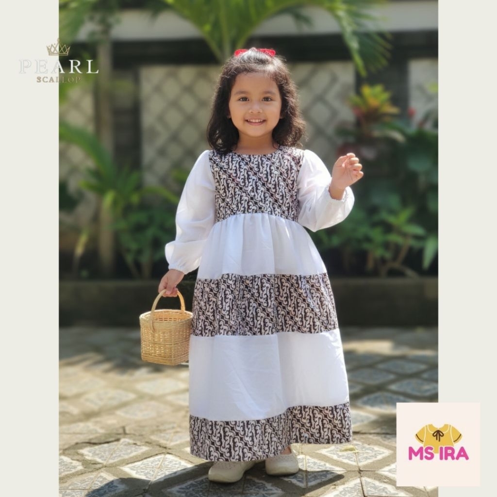 Dress Batik Anak Kombinasi Lucu
