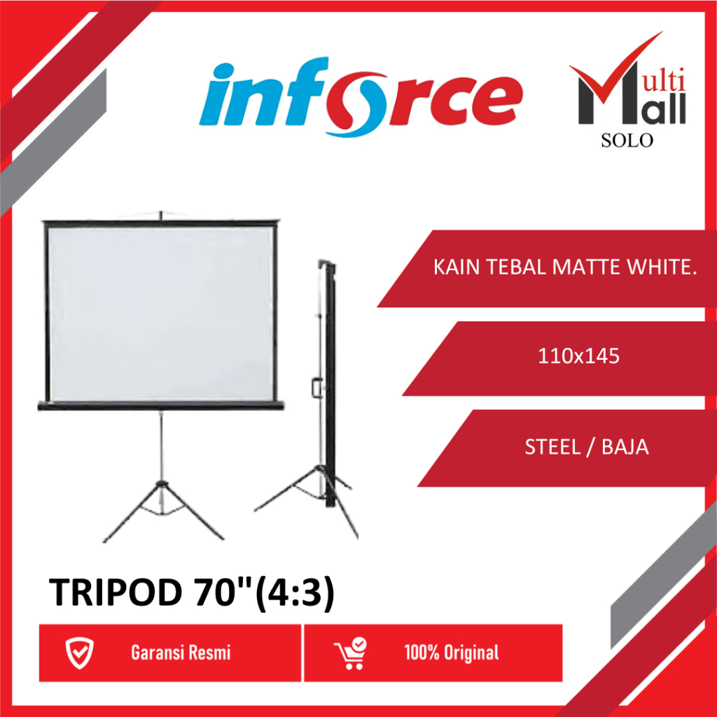 Inforce Tripod Screen Projector 70 4:3 / Layar Proyektor Inforce 70"