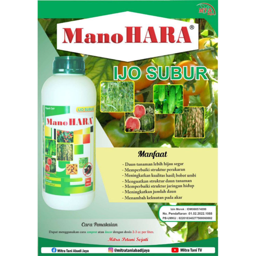 NPK CAIR MANOHARA IJO SUBUR 1LITER