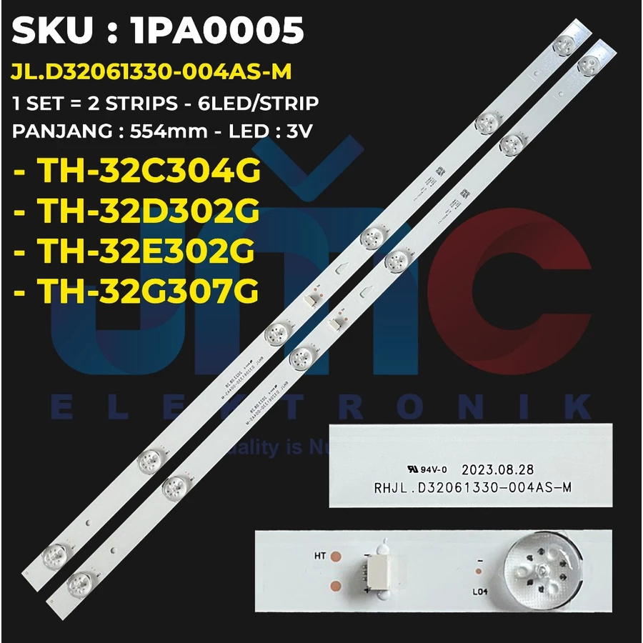 BACKLIGHT TV LED PANASONIC 32 INCH 32C304 32D302 32E302 32G307 32C304G 32D302G 32E302G 32G307G TH-32