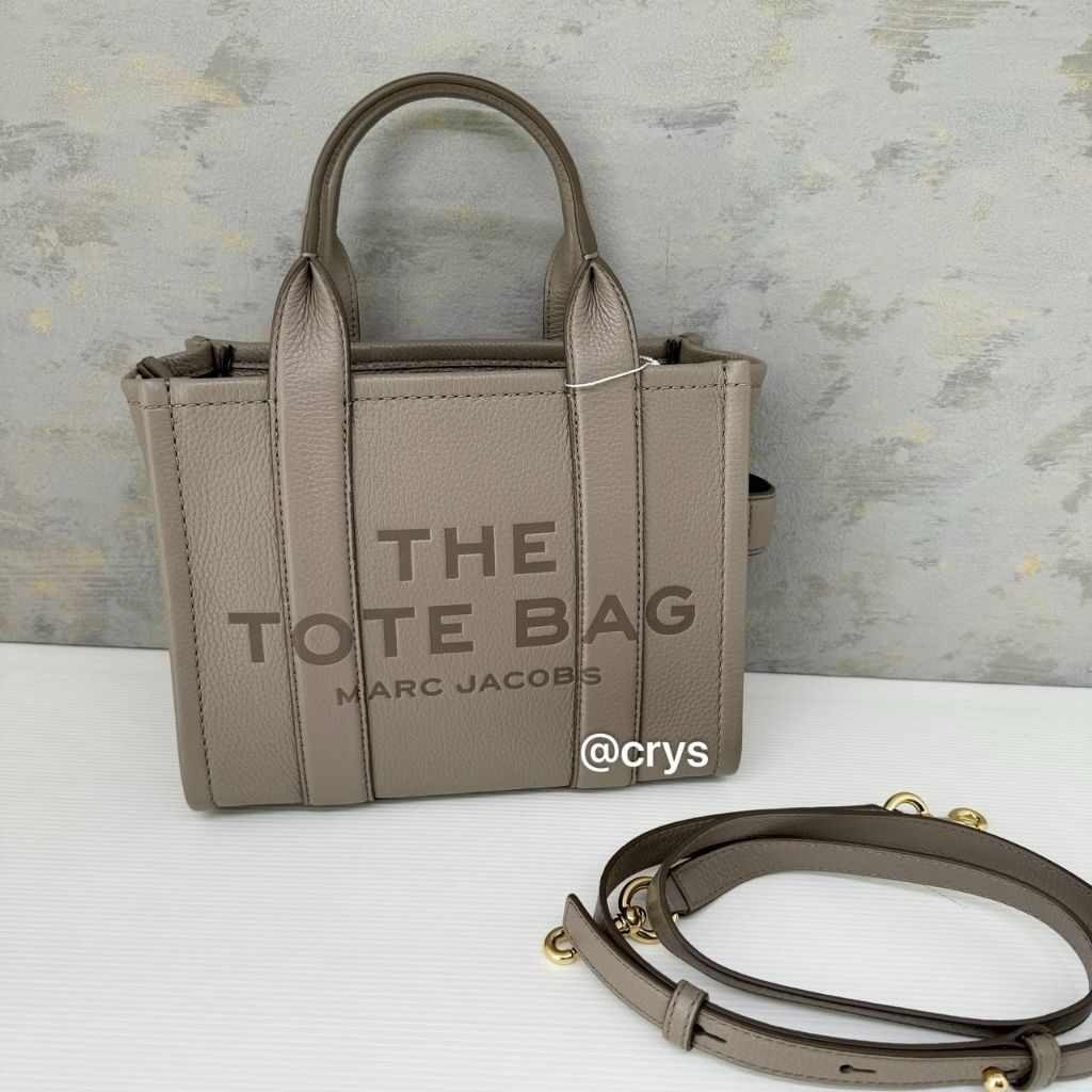 MJ The Leather Small Tote Bag Cement