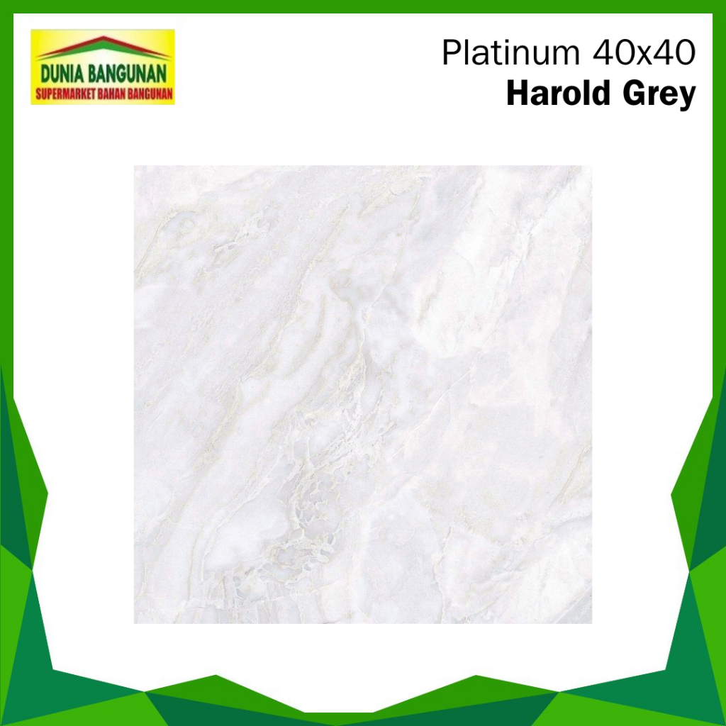 Keramik 40x40 Lantai Platinum Harold Grey Keramik Marble Glosst Abu