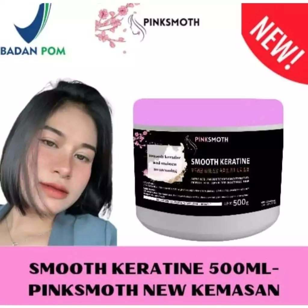 Pelurus Rambut Pinksmoth Keratin Ukuran Besar BPOM Smothing Keratin Rambut Pinksmoth