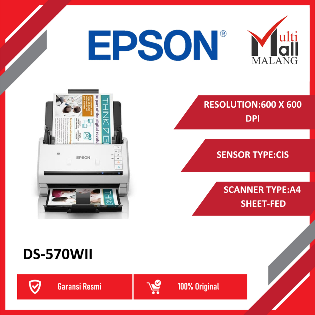 Epson Scanner WorkForce DS-570W II DS-570WII DS 570WII DS 570W II DS570WII A4 WiFi sheet-fed Duplex