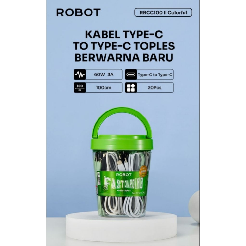 KABEL DATA ROBOT RBCC 100II TYPE C TO TYPE C pertoples