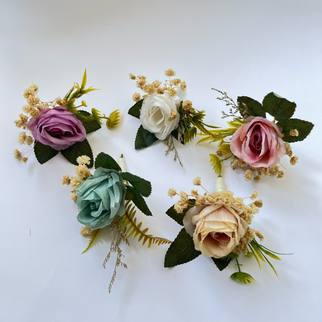 (CORSAGE) Bunga Jas Pengantin Pria ataupun Wedding organizing