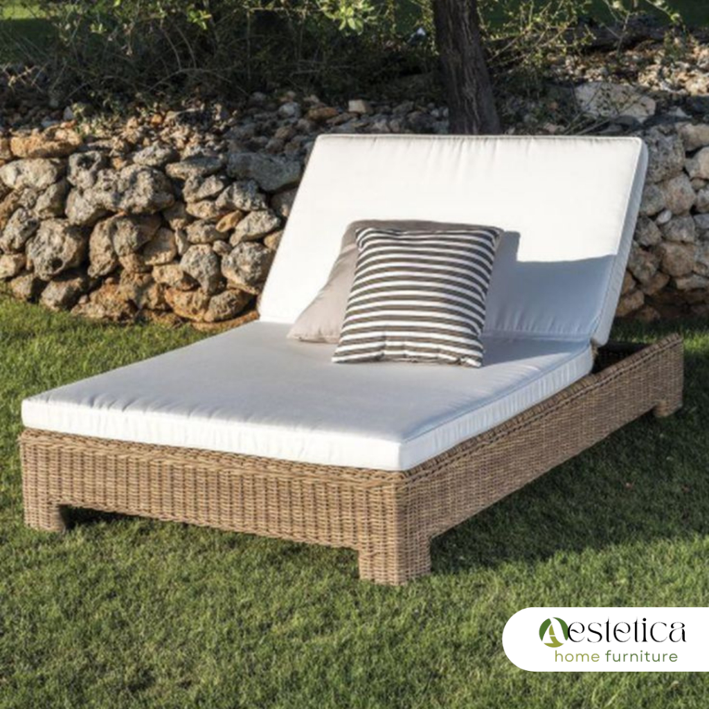 AHANA DOUBLE SUNBED / SUN LOUNGER ROTAN SINTETIS / KURSI KOLAM RENANG By Aestetica Furniture