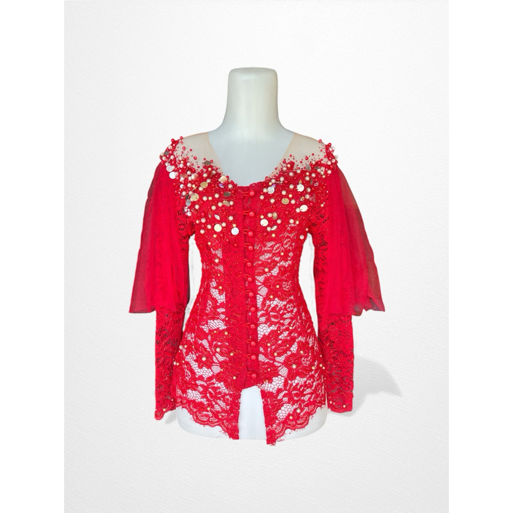 Kebaya Sinden Full Payet Warna Merah (Preloved)