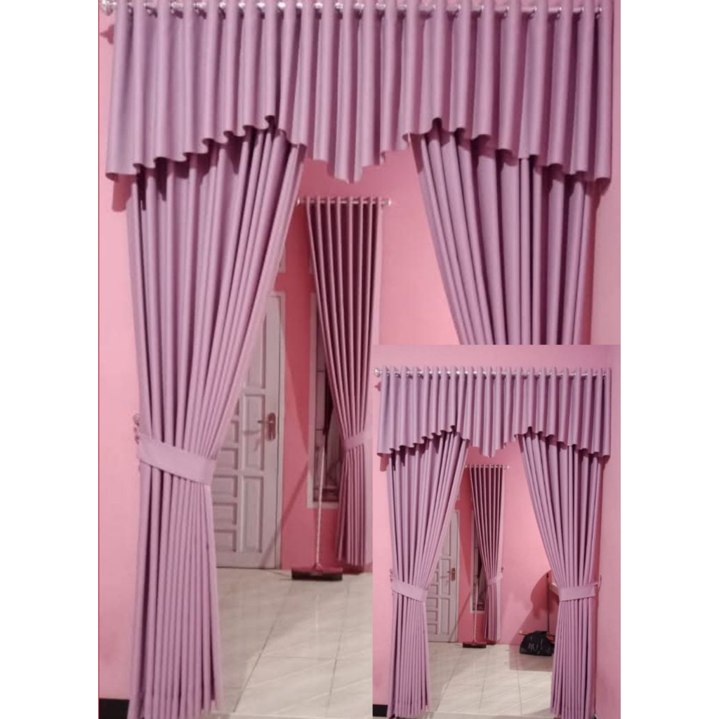 Gordeng blackout warna cremGordeng poni pintu Hordeng jendela poni Tinggi  300 cm