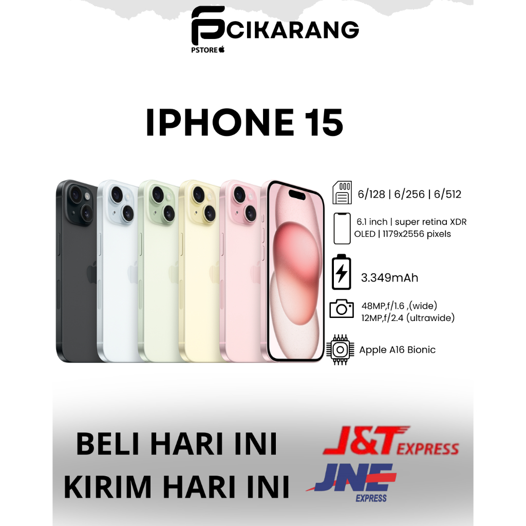 HANDPHONE 15 5G Resmi iBox 128GB/256GB/512GB 6.1" 48MP