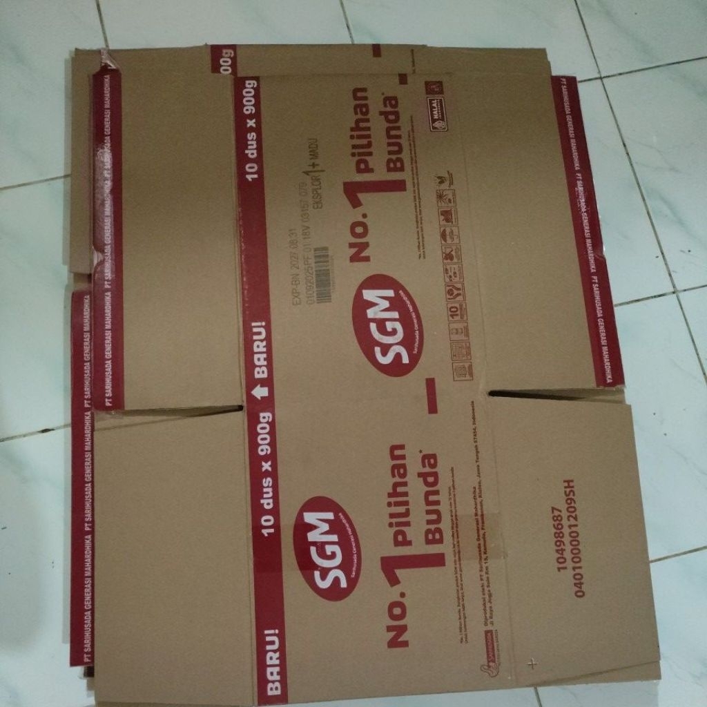 KARDUS PACKING, KARDUS BEKAS SUSU SGM (1+900GR)