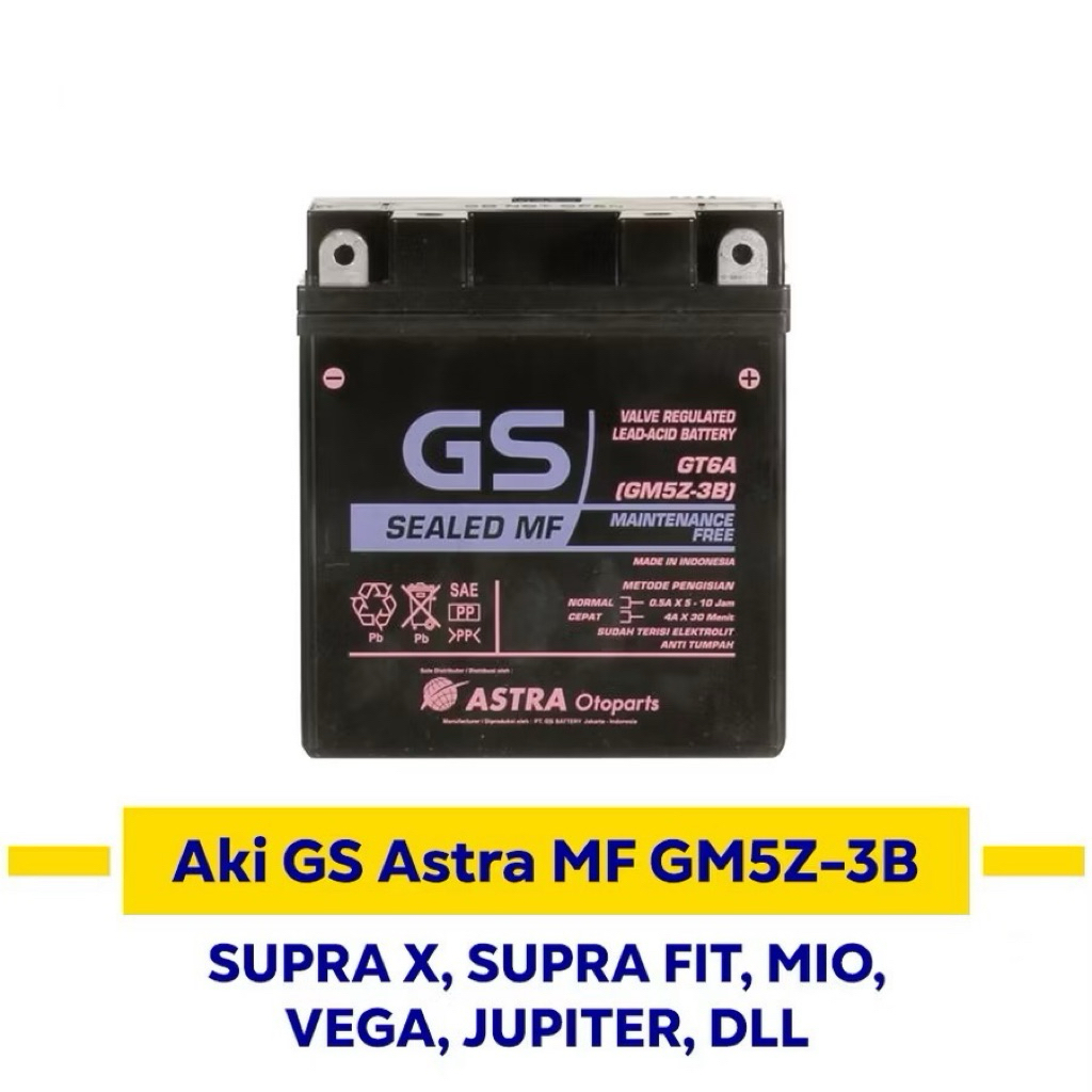 Aki GS Astra GT6A (GM5Z-3B) | Aki Kering Motor Vega ZR