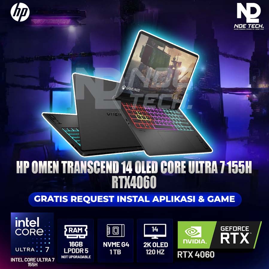 HP OMEN TRANSCEND 14 OLED CORE ULTRA 7 155H RTX4060