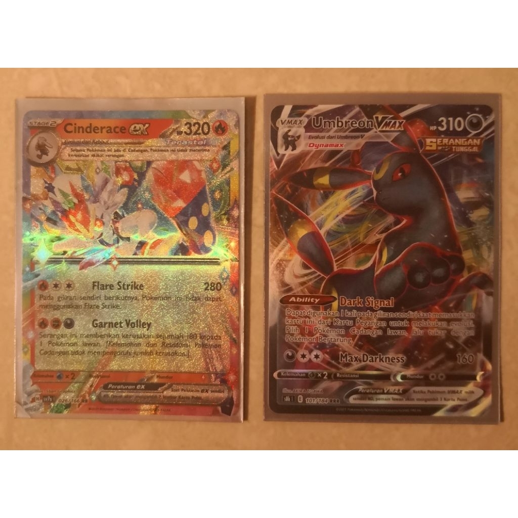 Pokemon TCG Umbreon VMAX + Cinderace EX Bahasa Indonesia ORI