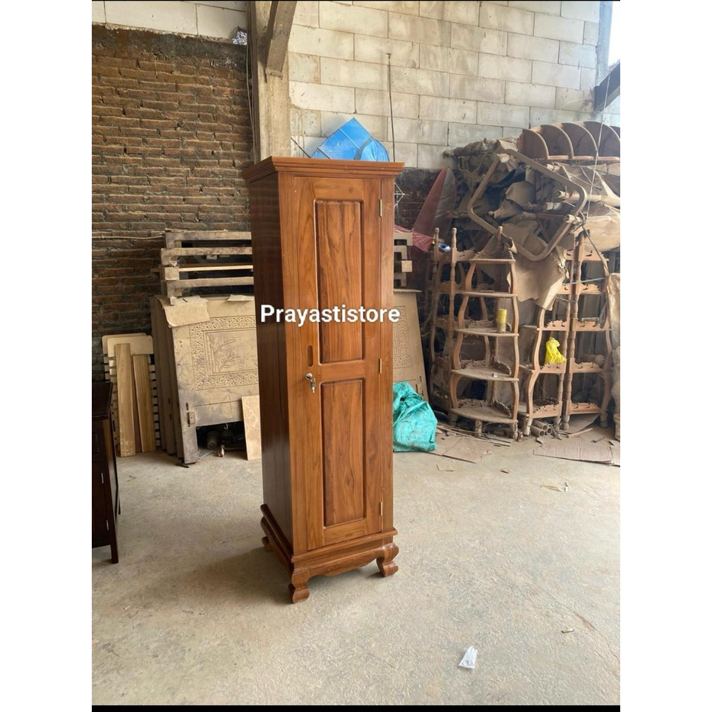 Lemari Pakaian Minimalis Jati Lemari Pakaian 1 pintu Jati Lemari Pakain Anak Kayu Jati