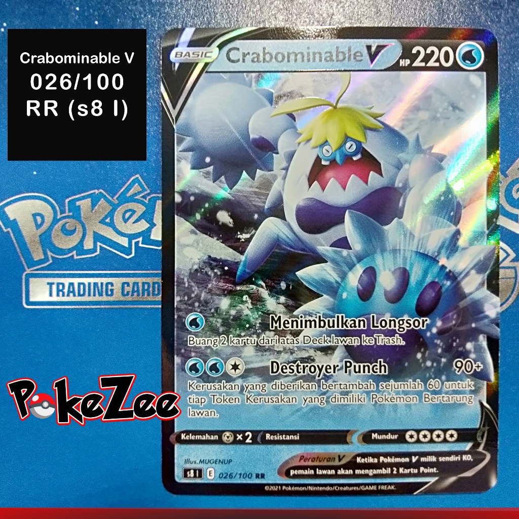 Crabominable V RR Kartu Pokemon TCG Indonesia