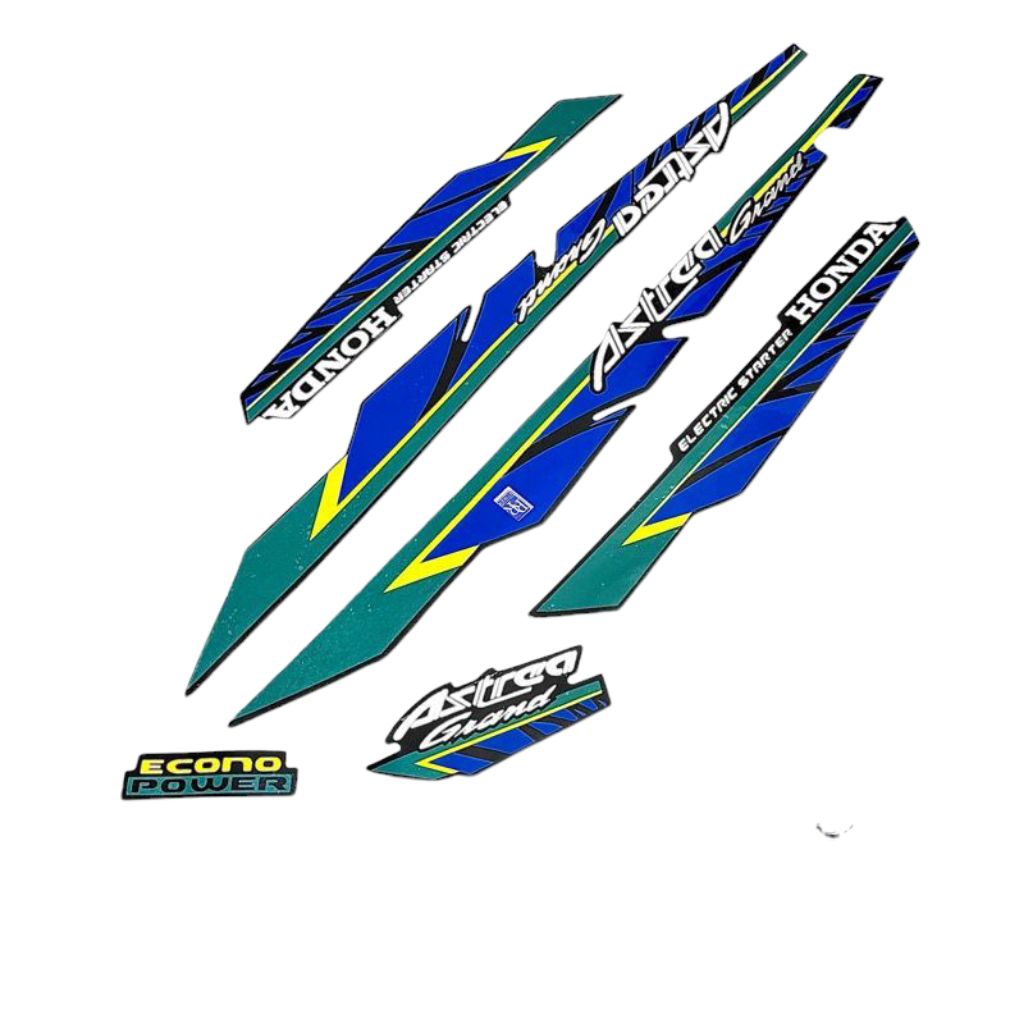 striping honda astrea grand biru kuning