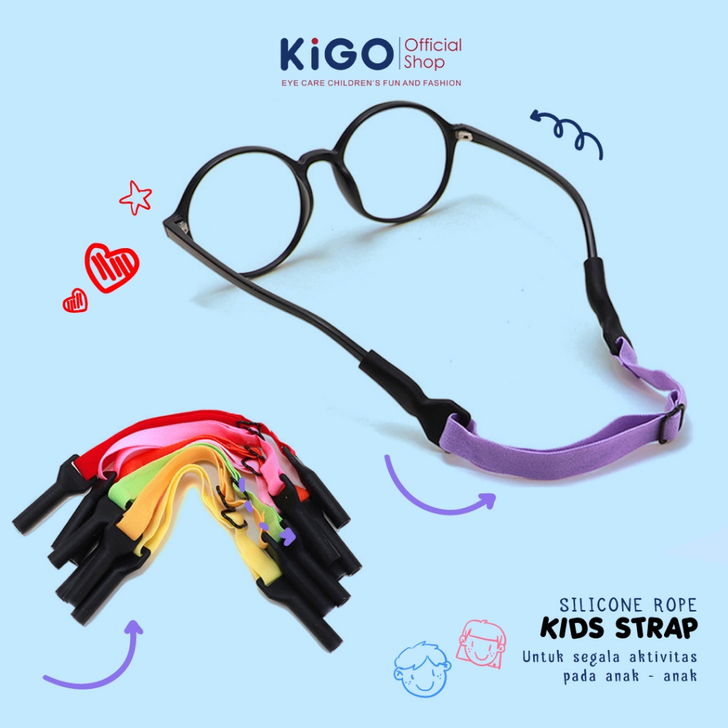 KIGO EarHook Kacamata Kids Strap Anti Slip Material Silikon Strap Glasses A055
