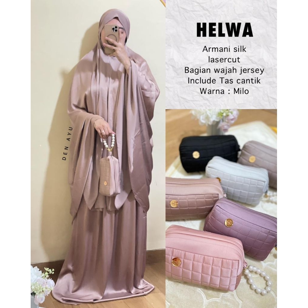 Selina_Nissa_Maryam_Dinda_Helwa mukena polosan best seller ternama terkenal original by denAyu bahan