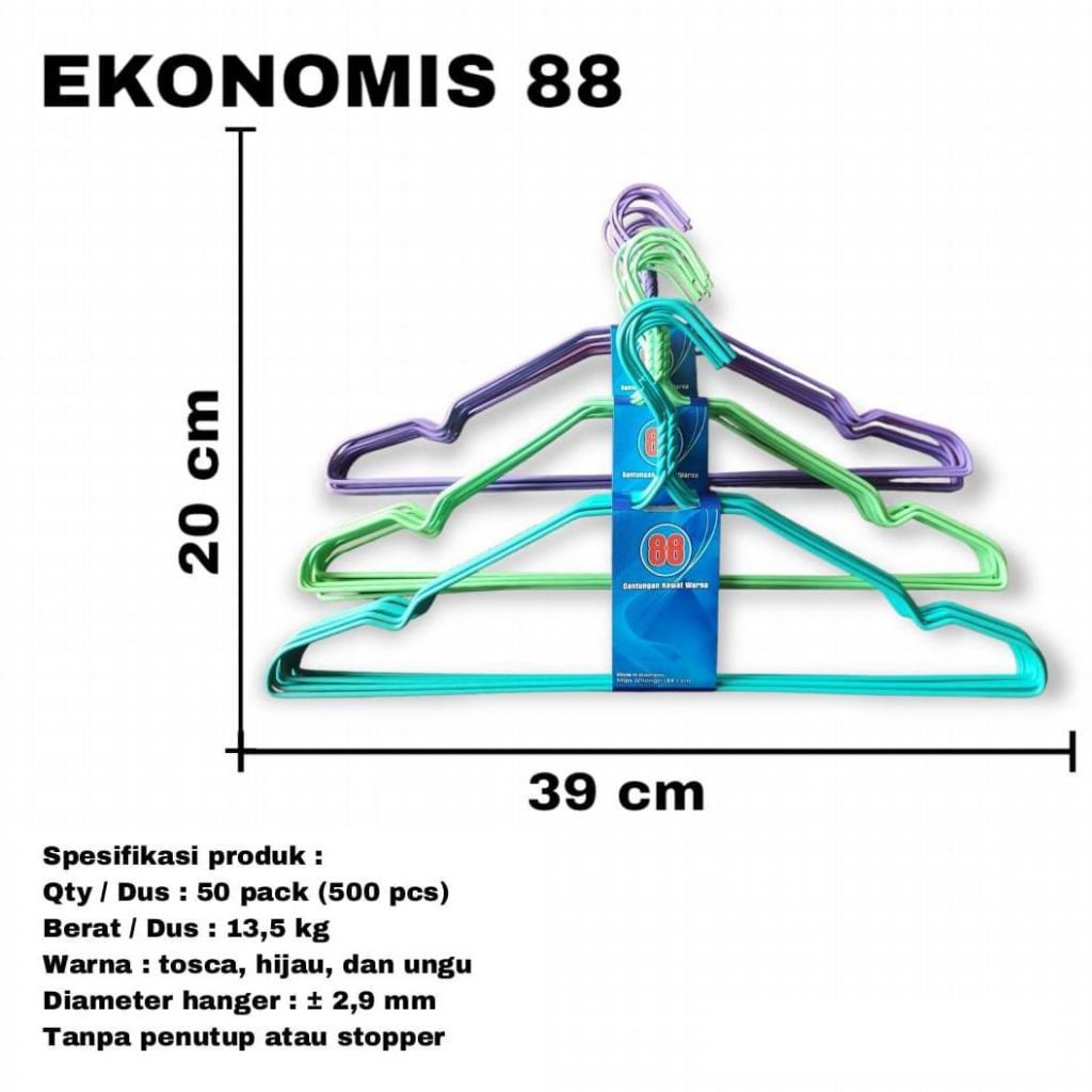 Hanger Kawat Warna Stainless Hanger Baju