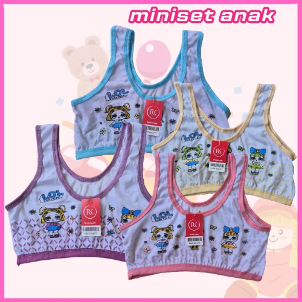 ISI 6 PCS/MINISET MOTIF ANAK REMAJA SD/SMP BRA MINISET REMAJA TANPA BUSA BAHAN RAYON SPANDEK  PREMIU