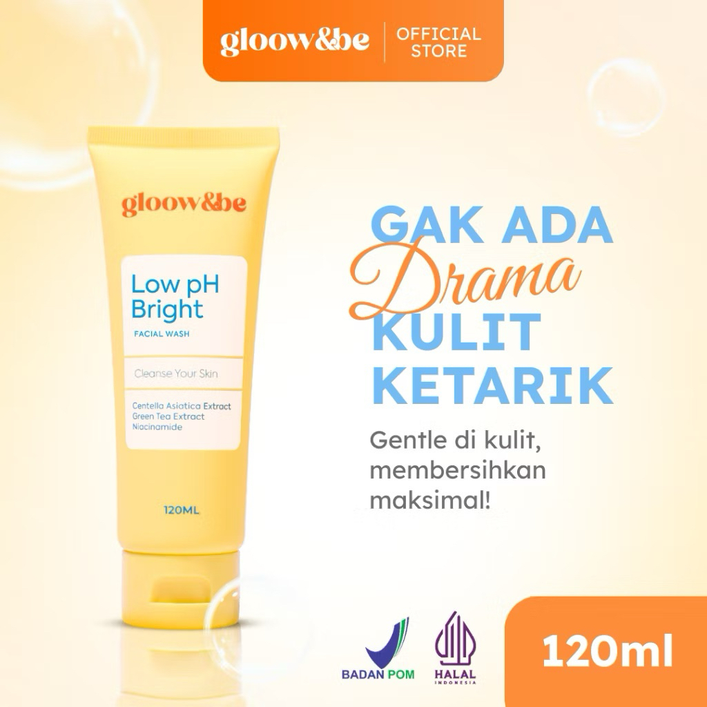 < SUMBER REZEKI > Gloow&be Low PH Bright Facial Wash - Sabun Cuci Muka Menjaga Skin Barrier - Kulit 