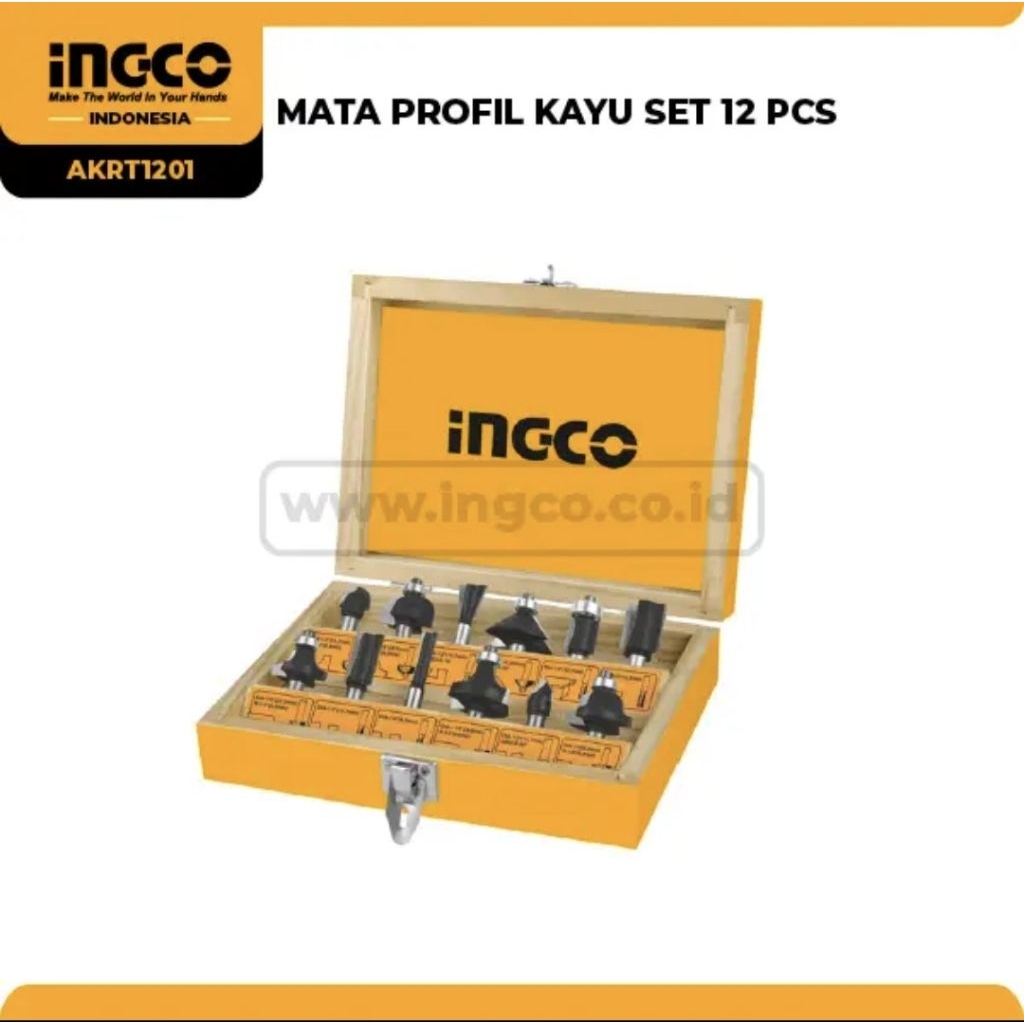 MATA PROFIL KAYU SET 12 PCS INGCO