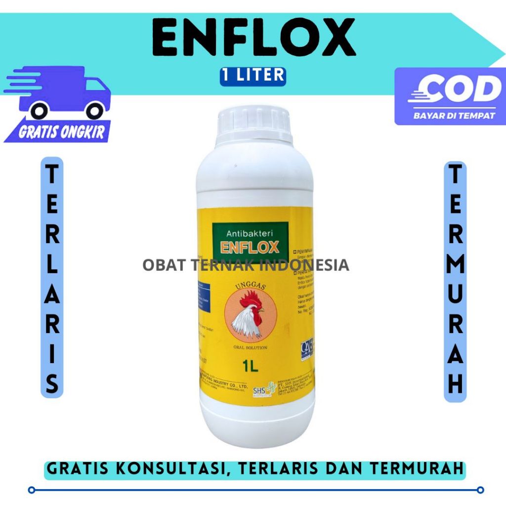EnfloX 1 LITER ORAL Antibakteri Unggas Spektrum Luas