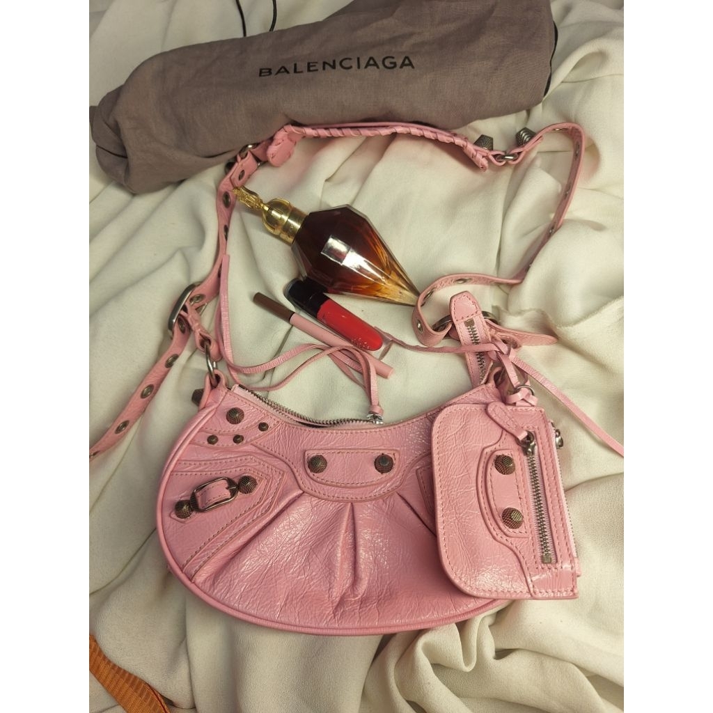 balenciaga pink cagole mini lengkap
