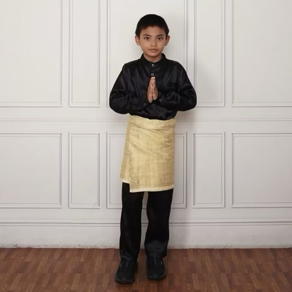 Setelan Baju Melayu Anak - Set Teluk Belangak Anak Pria - Couplean Baju Adat Melayu Bapak Dan Anak