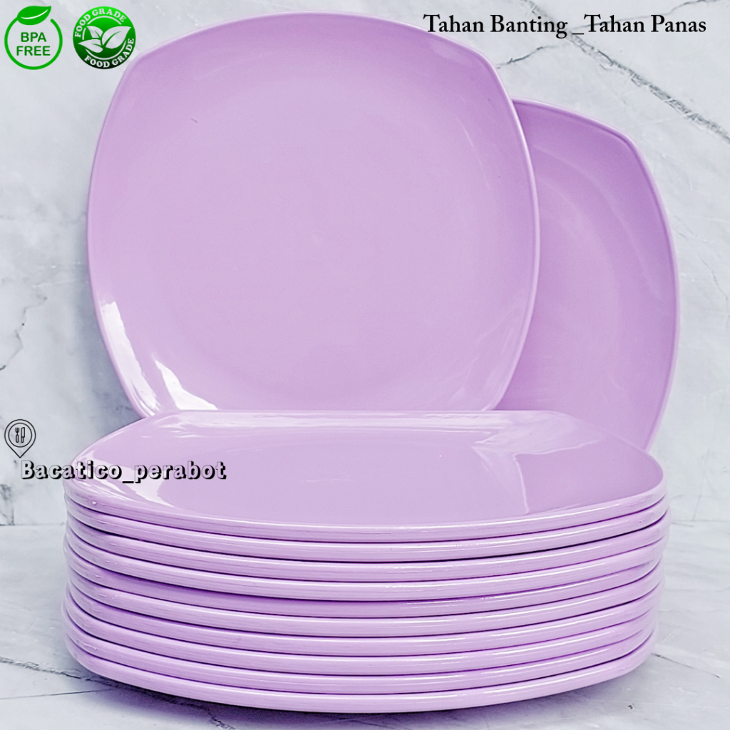 PIRING CEPER MELAMIN 9 10 INCH / PIRING KOTAK MELAMIN / PIRING MAKAN MELAMIN KOTAK