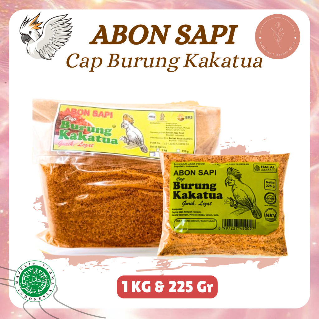 ABON SAPI Cap BURUNG KAKATUA [1 Kg & 225 gr] - Label Hijau Khas Boyolali