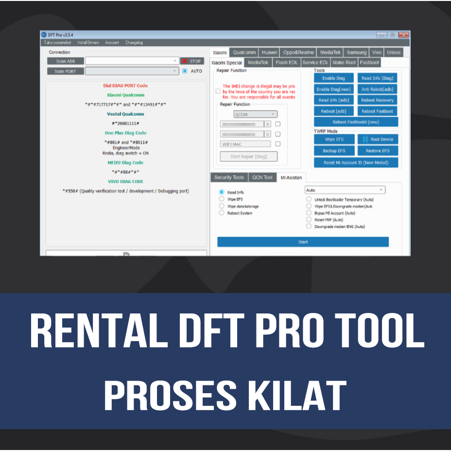 RENTAL DFT PRO TOOL 48 JAM