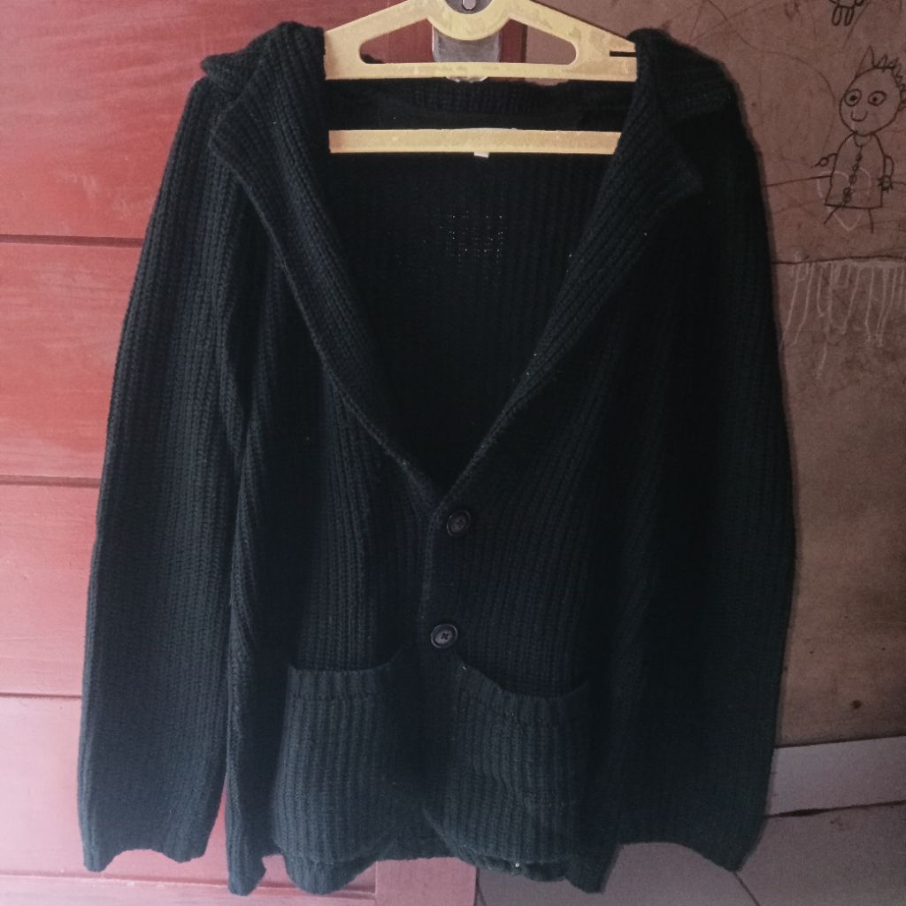 Blazer rajut hitam wanita