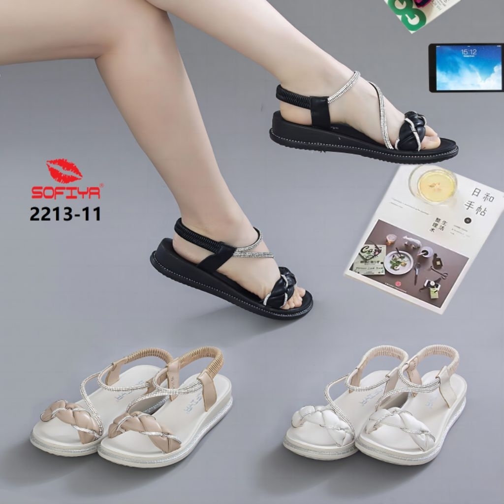 Obral Sandal flat Import Sofiya 2213-11|Sandal Sofiya Import Cantik|Sepatu Sandal import Sofiya Mura