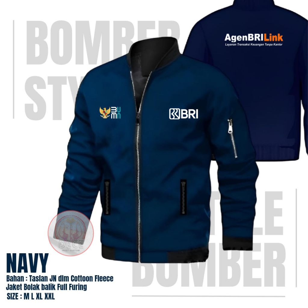 JAKET BOMBER DESAIN CUSTOM AGEN BRILINK  SABLON AWET TERBARU