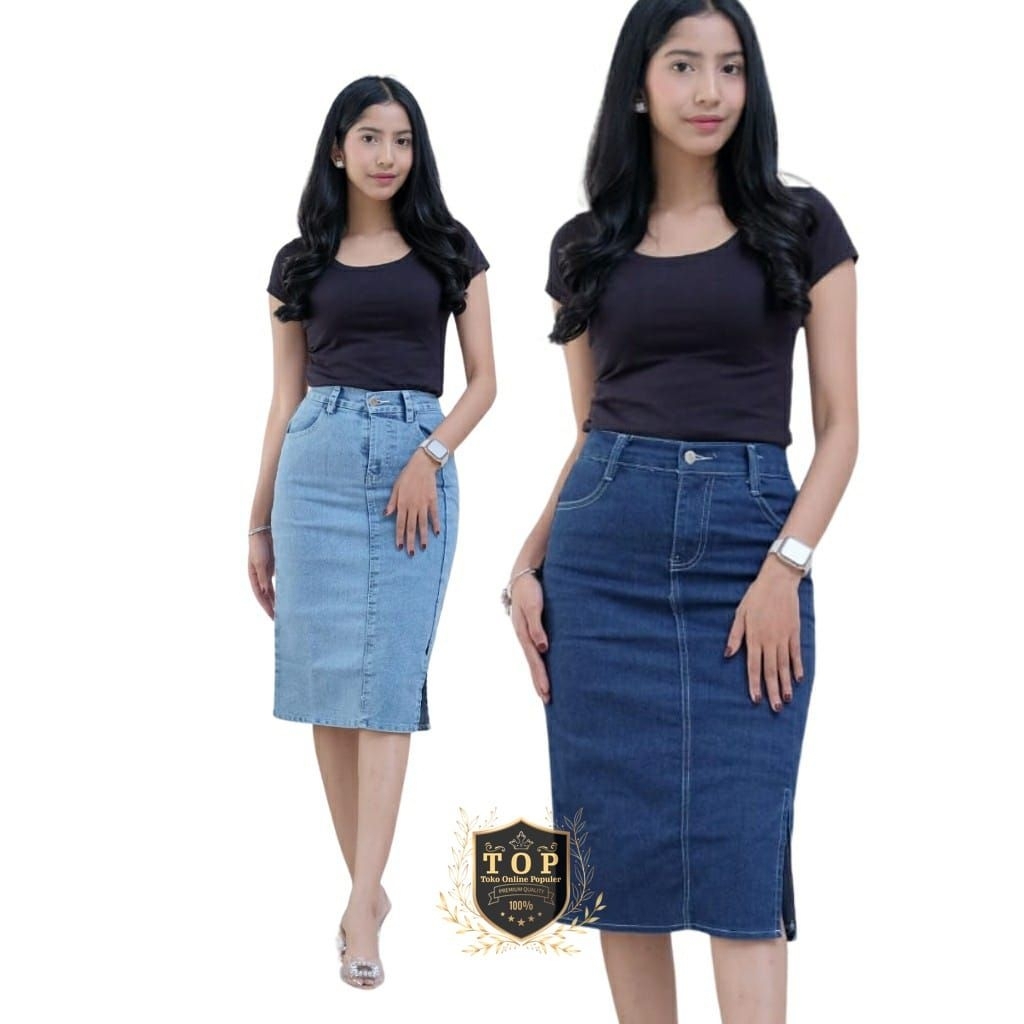 THEANA ROK JEANS BELAH SAMPING // ROK PENDEK // JEANS SKIRT // JEANS VIRAL WANITA KEKINIAN