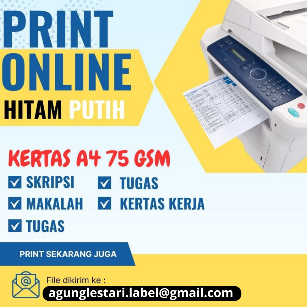 PRINT HITAM PUTIH CETAK HVS A4 / A5 MURAH